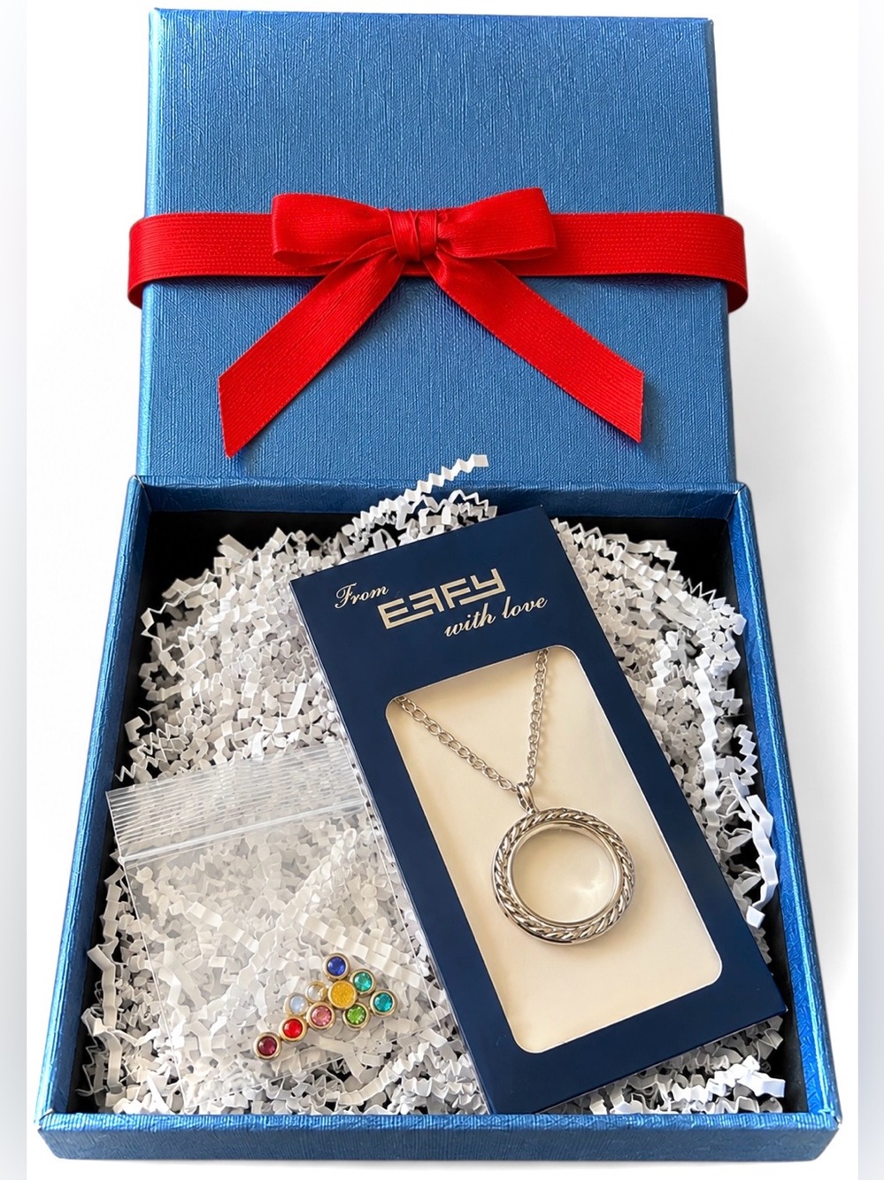 EFFY “With Love” Silver Locket and Mini Floating Birthstone Charms in a Gift Box